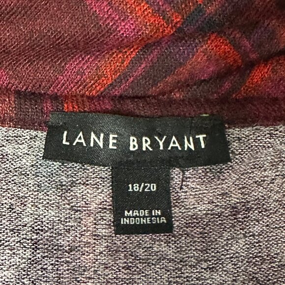 Lane Bryant size 18/20 super soft red plaid scoop neck long sleeve tunic top - Picture 4 of 8